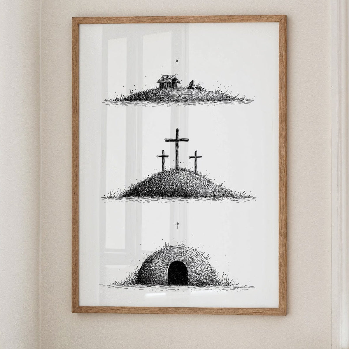 Nativity Told In Three Hills