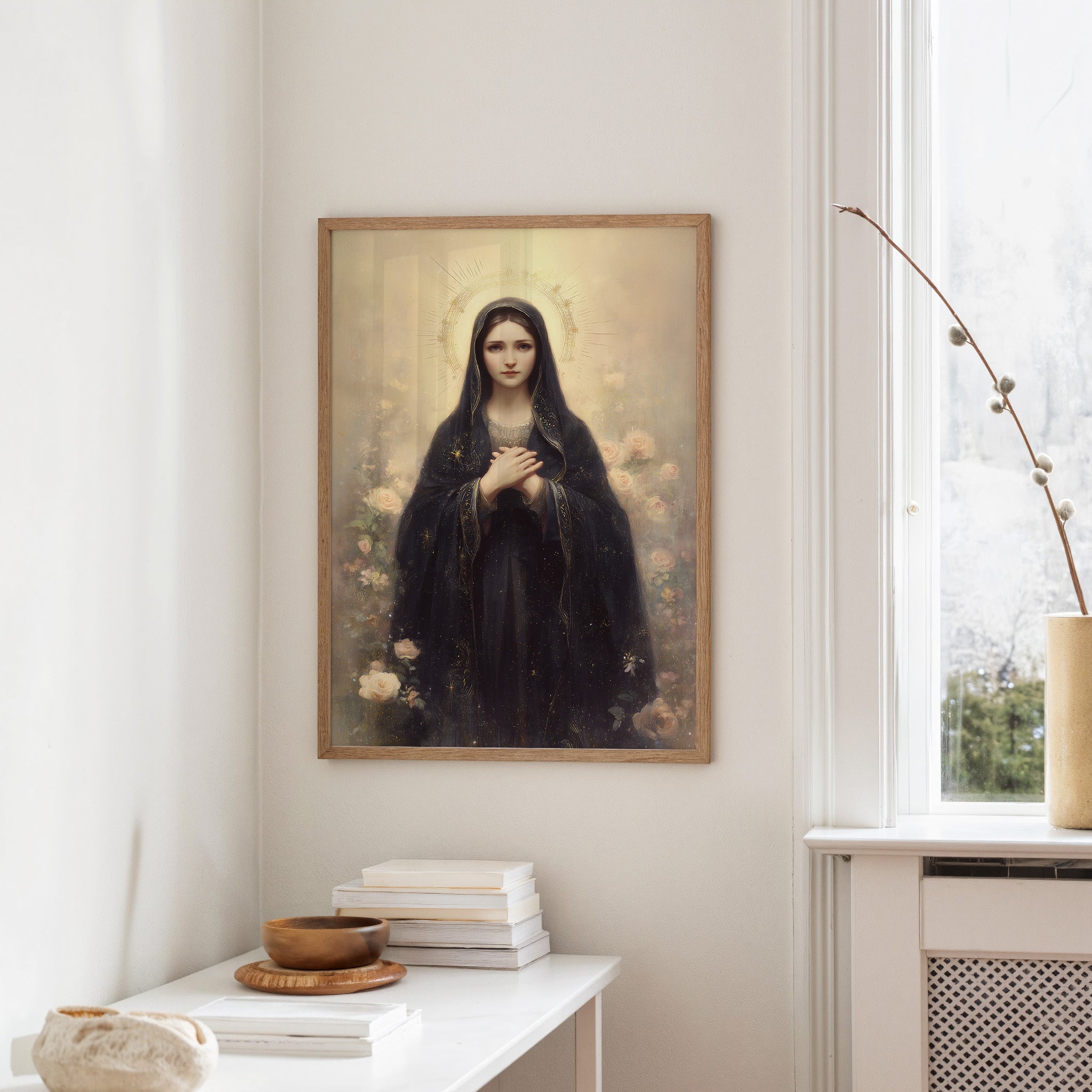 Sacred Light Upon Wooden Table