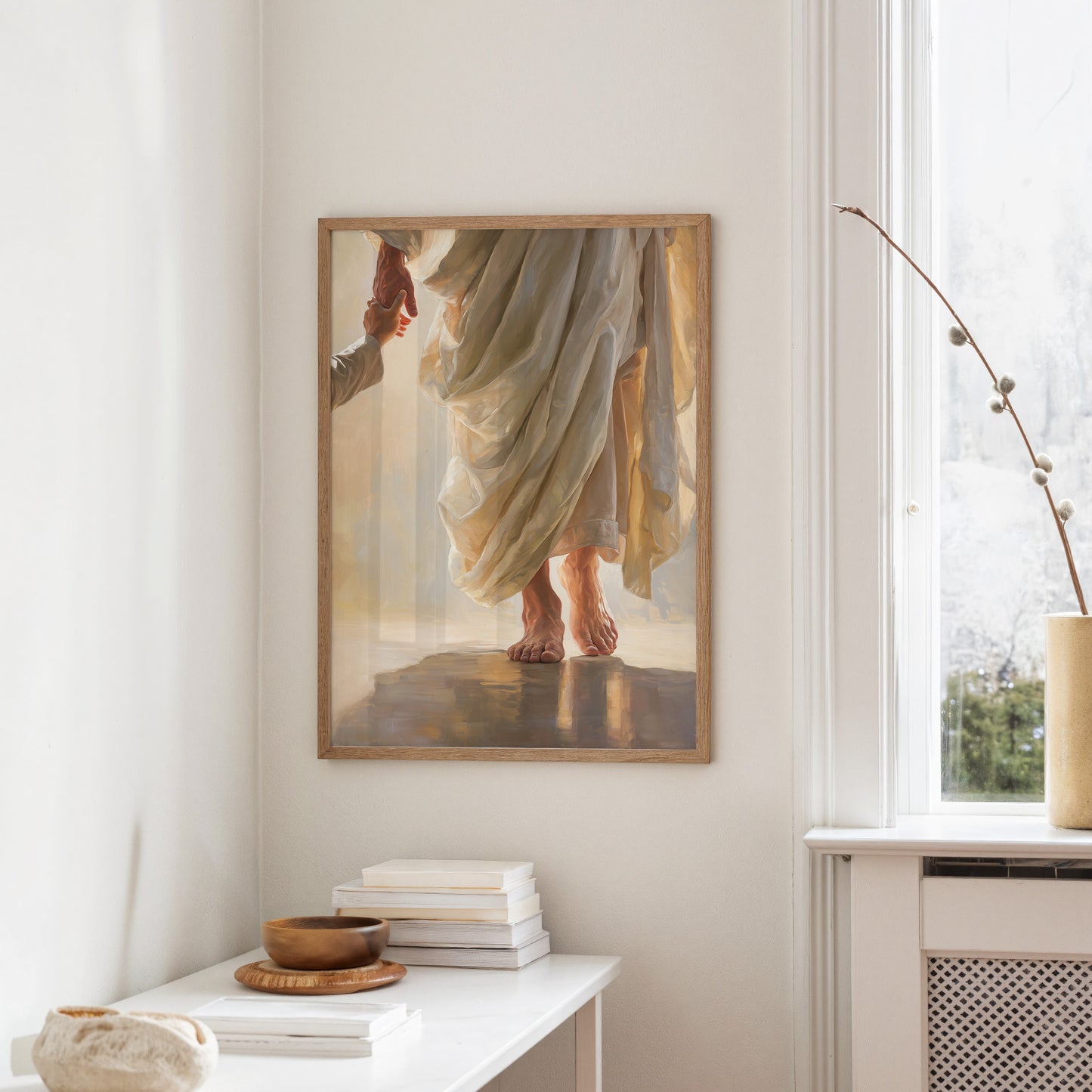 Sunlit Fabric Meets Bare Steps