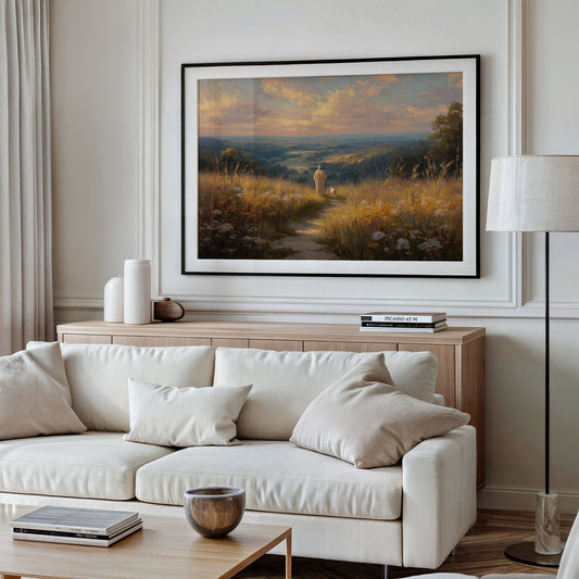 Sunlit Path Through Golden Fields