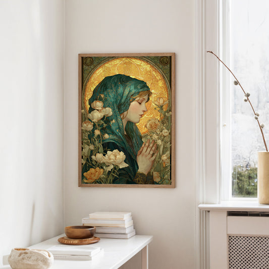 Prayer Among Gilded Peonies