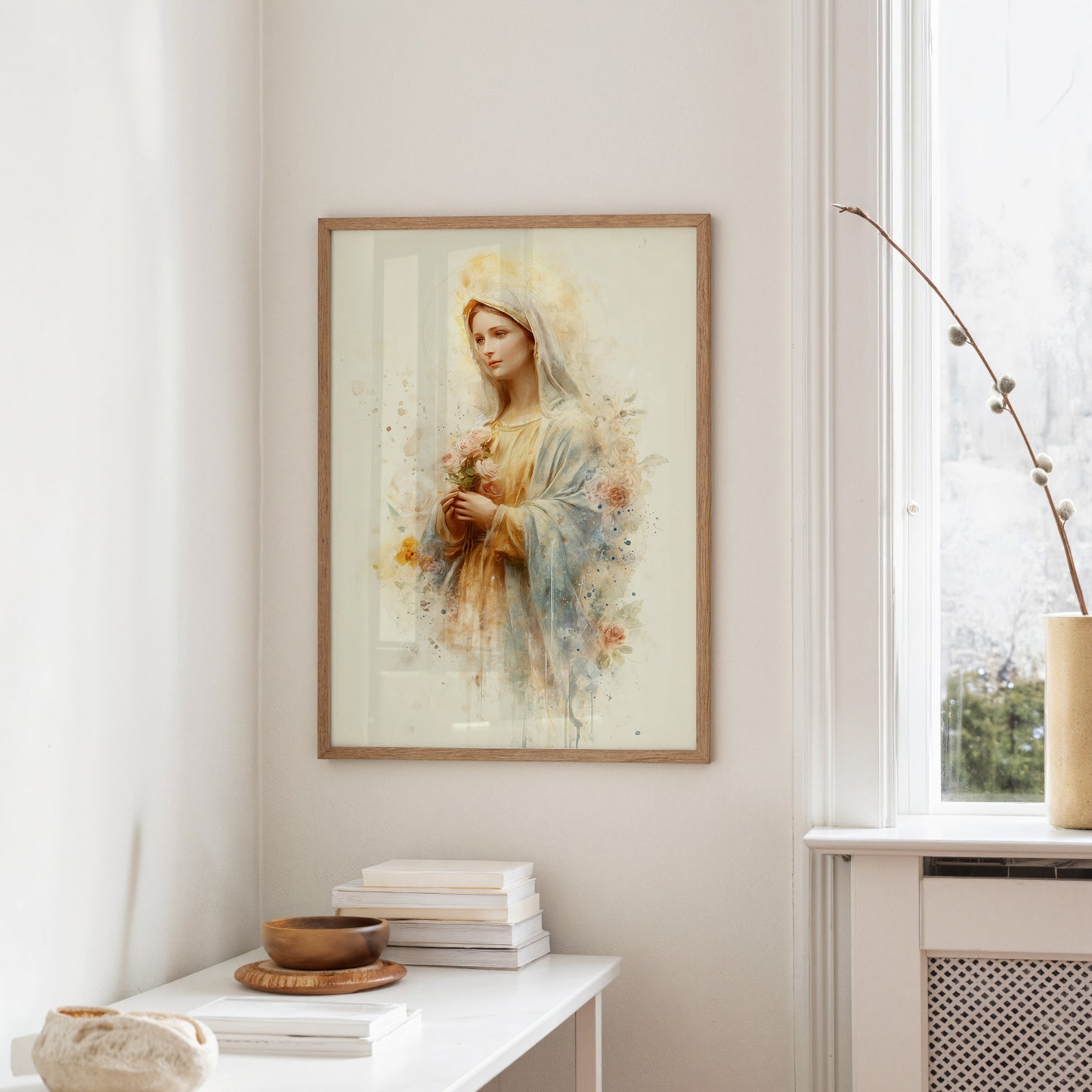 Gentle Flowers Among Watercolor Grace