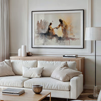 Hands Connect In Amber Light