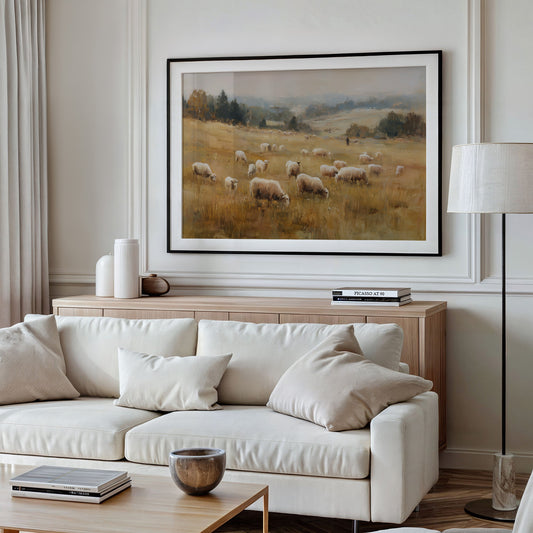 Pastoral Fields Under Autumn Haze