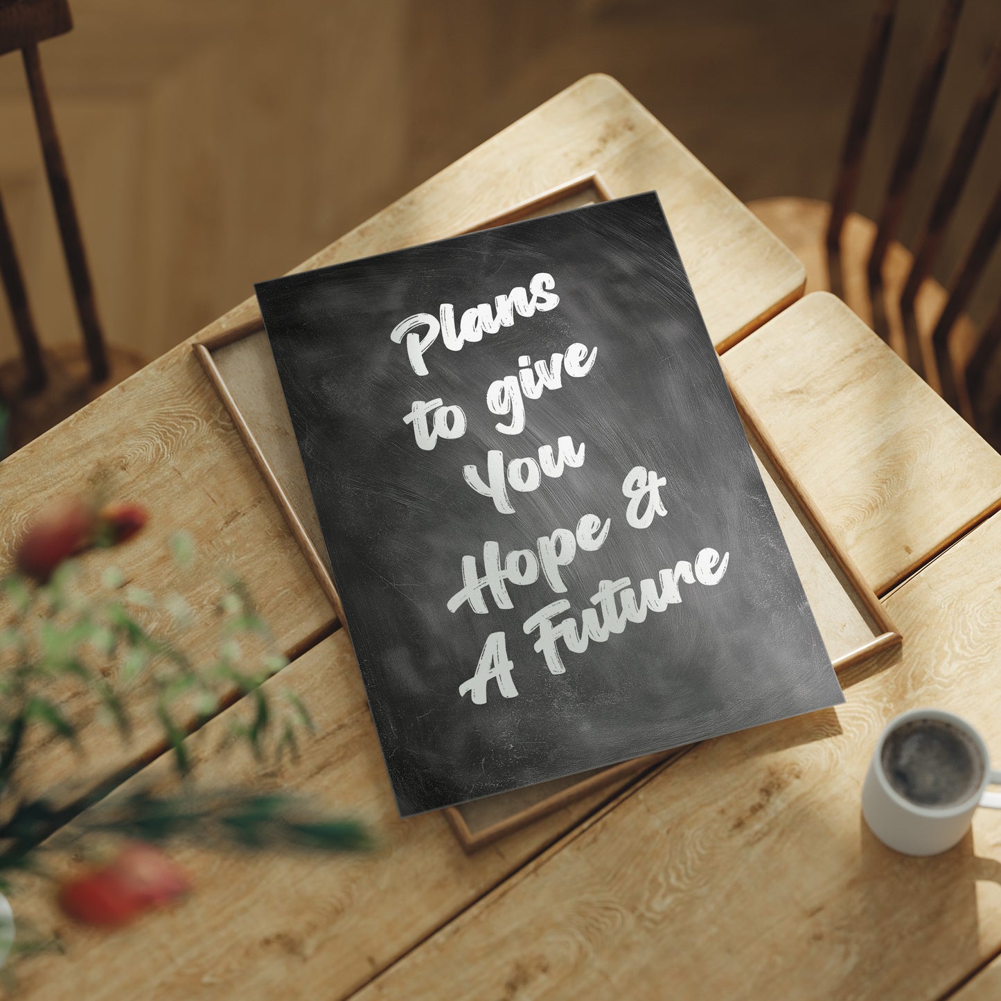 Promises Written On Blackboard Canvas