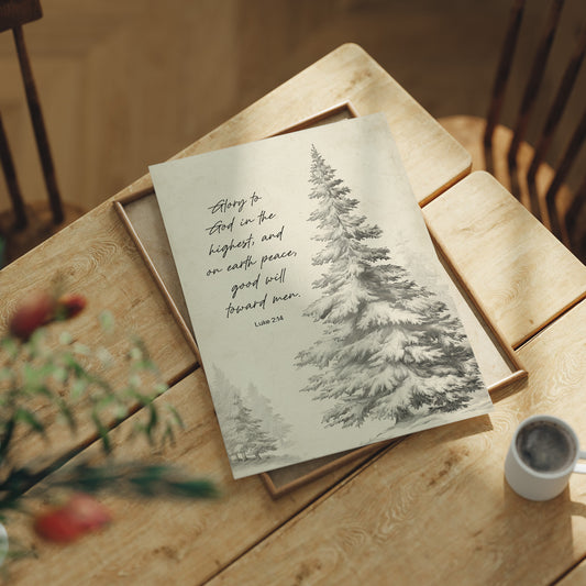 Winter Scripture On Wooden Table