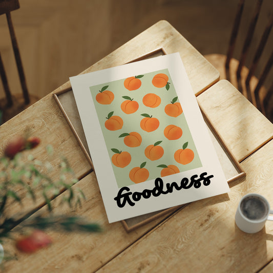 Peach Parade On Mint Canvas