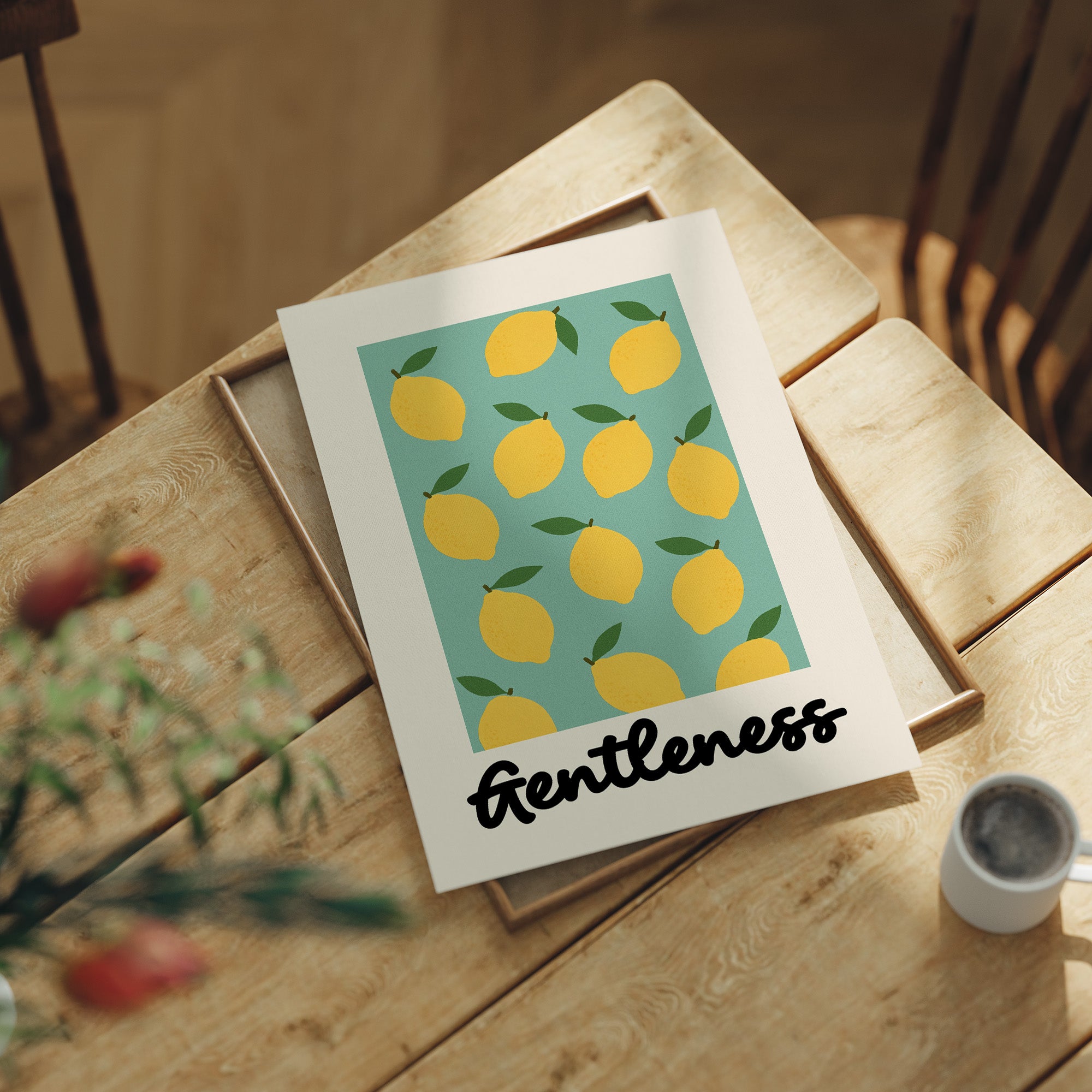 Citrus Symphony On Mint Canvas