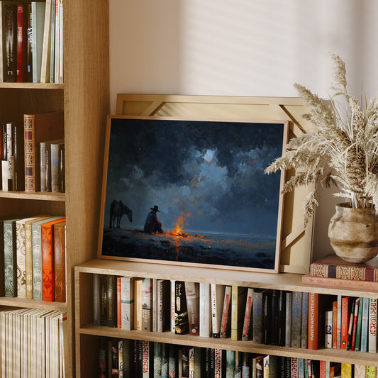 Moonlit Embers on the Prairie Horizon