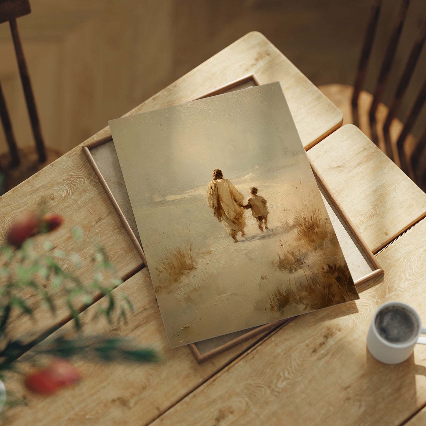 Ethereal Journey Through Amber Mist