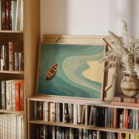 Solitary Vessel Approaches Golden Shore