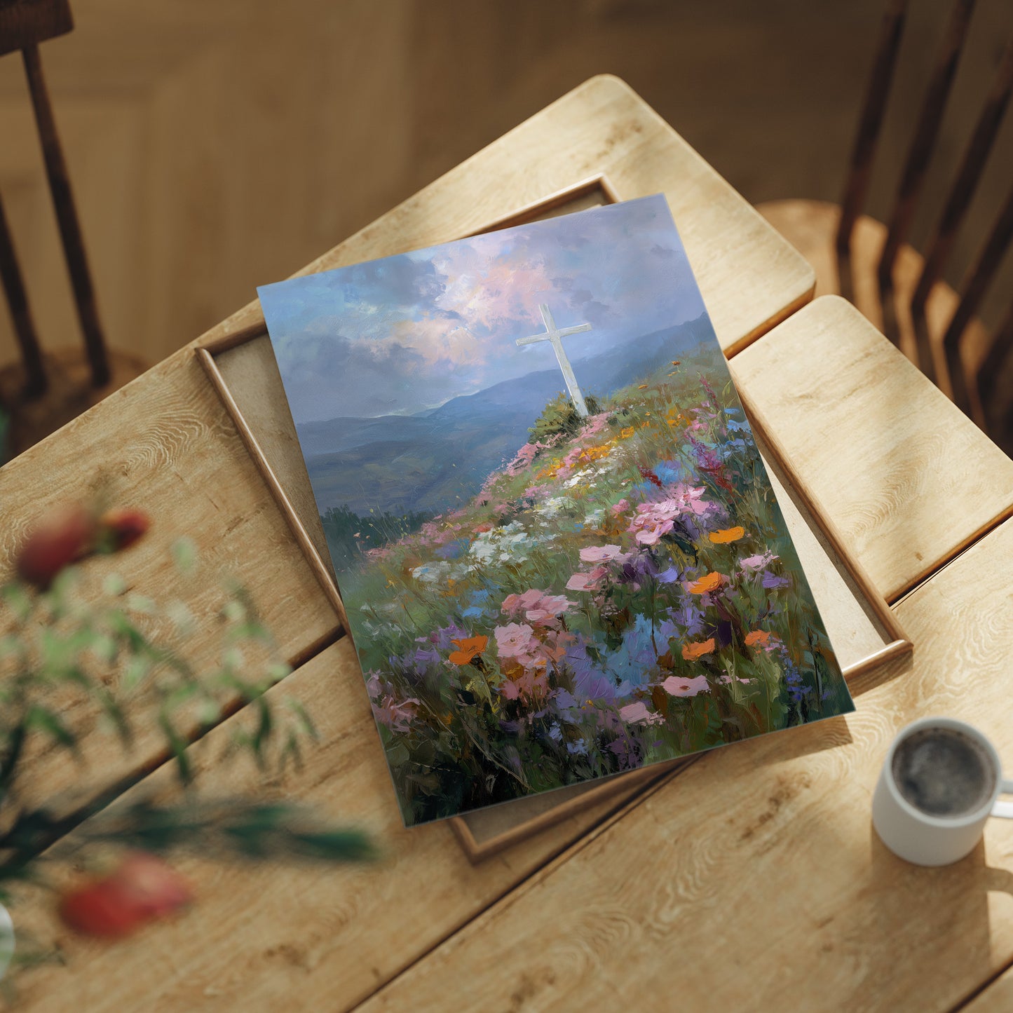 Sacred Summit Blooms Under Pastel Skies