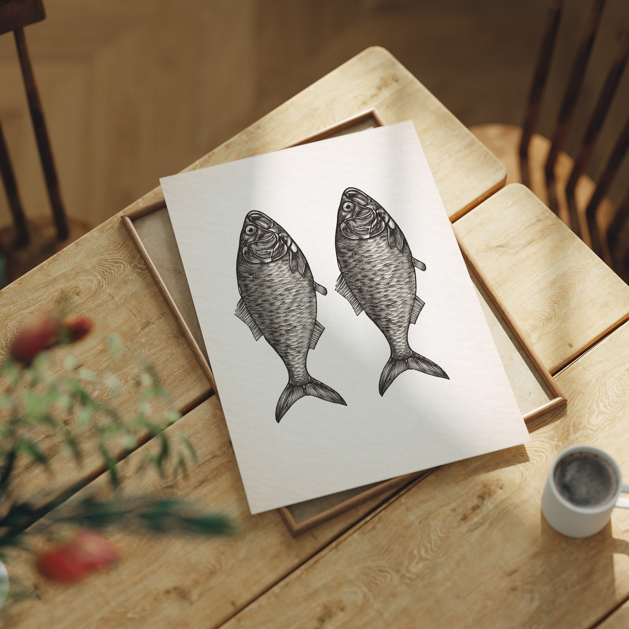 Mirrored Catch: Anatomical Fish Study