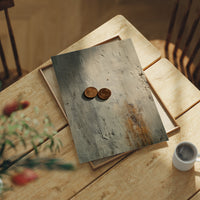 Copper Remnants on Weathered Canvas