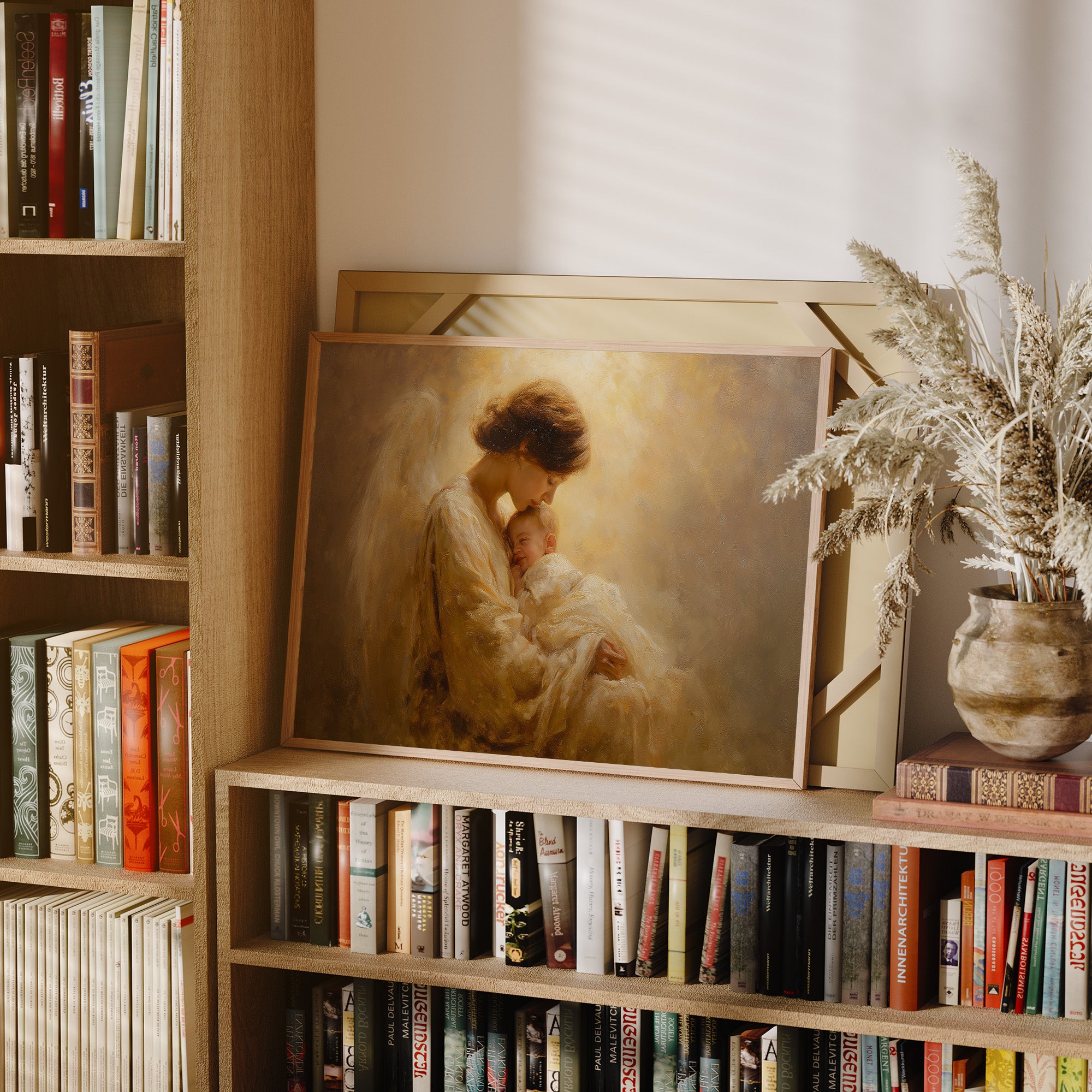 Celestial Embrace in Amber Light