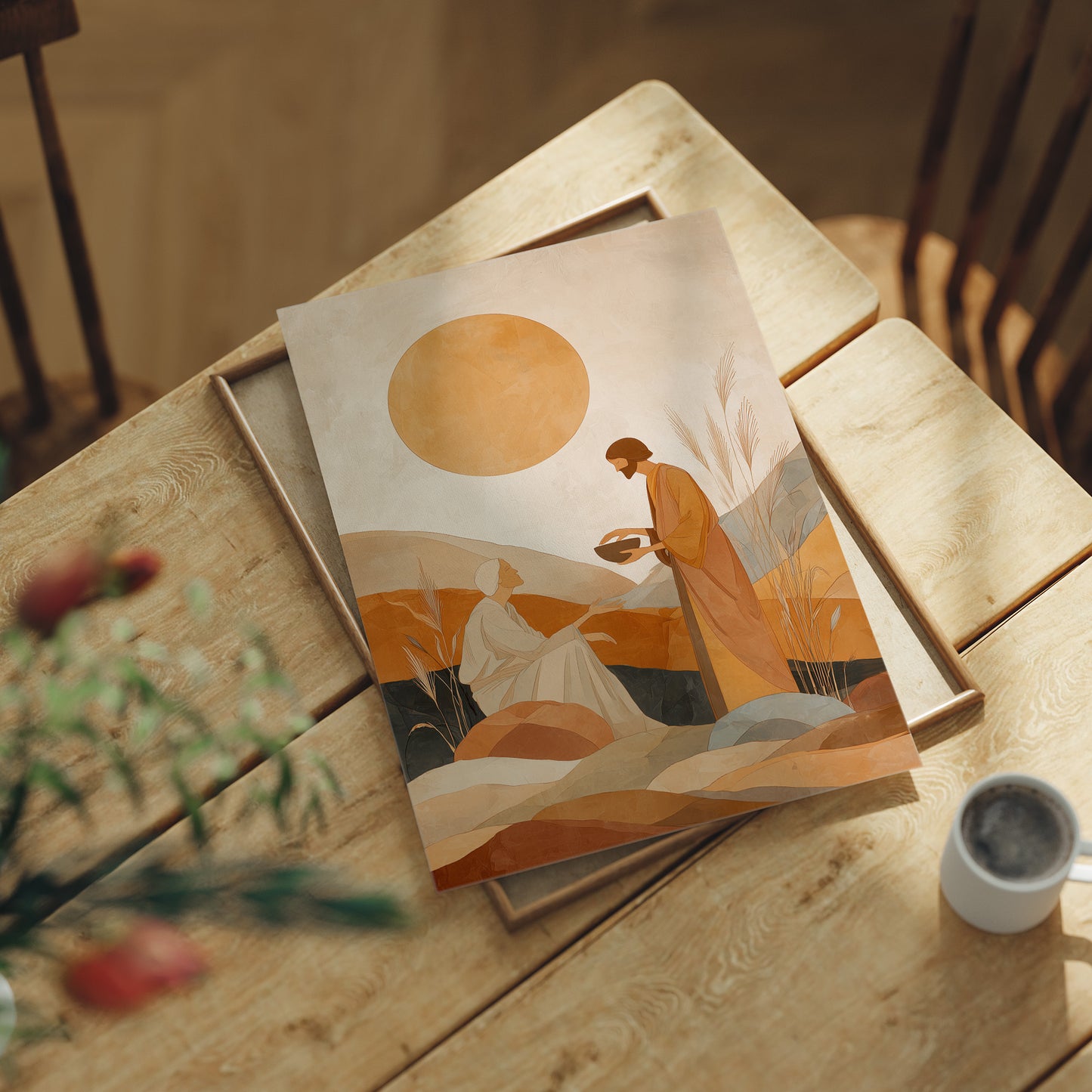 Desert Offering Under Amber Sun