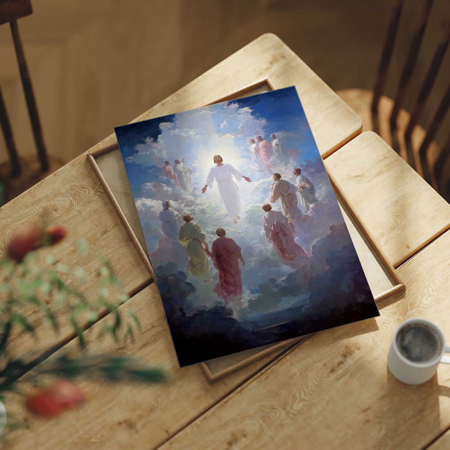 Celestial Ascension Through Radiant Clouds