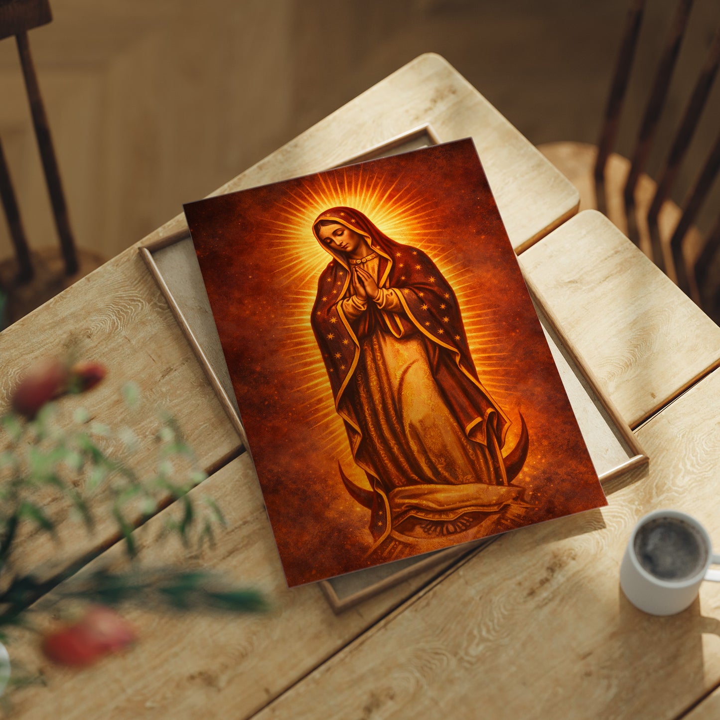 Radiant Devotion in Amber Light