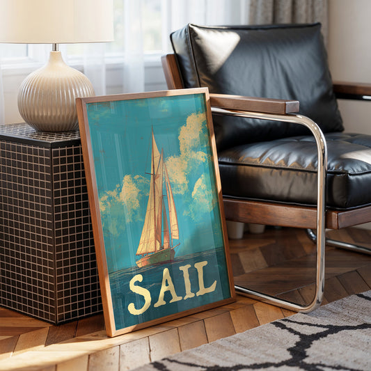 Voyage Beyond Words: Vintage Maritime Poster