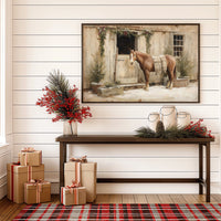 Festive Steed Awaits December's Journey