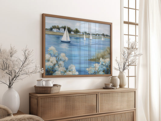 Coastal Symphony in White and Blue