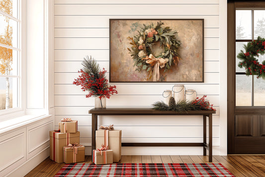 Wreath of Leaves and Soft Florals