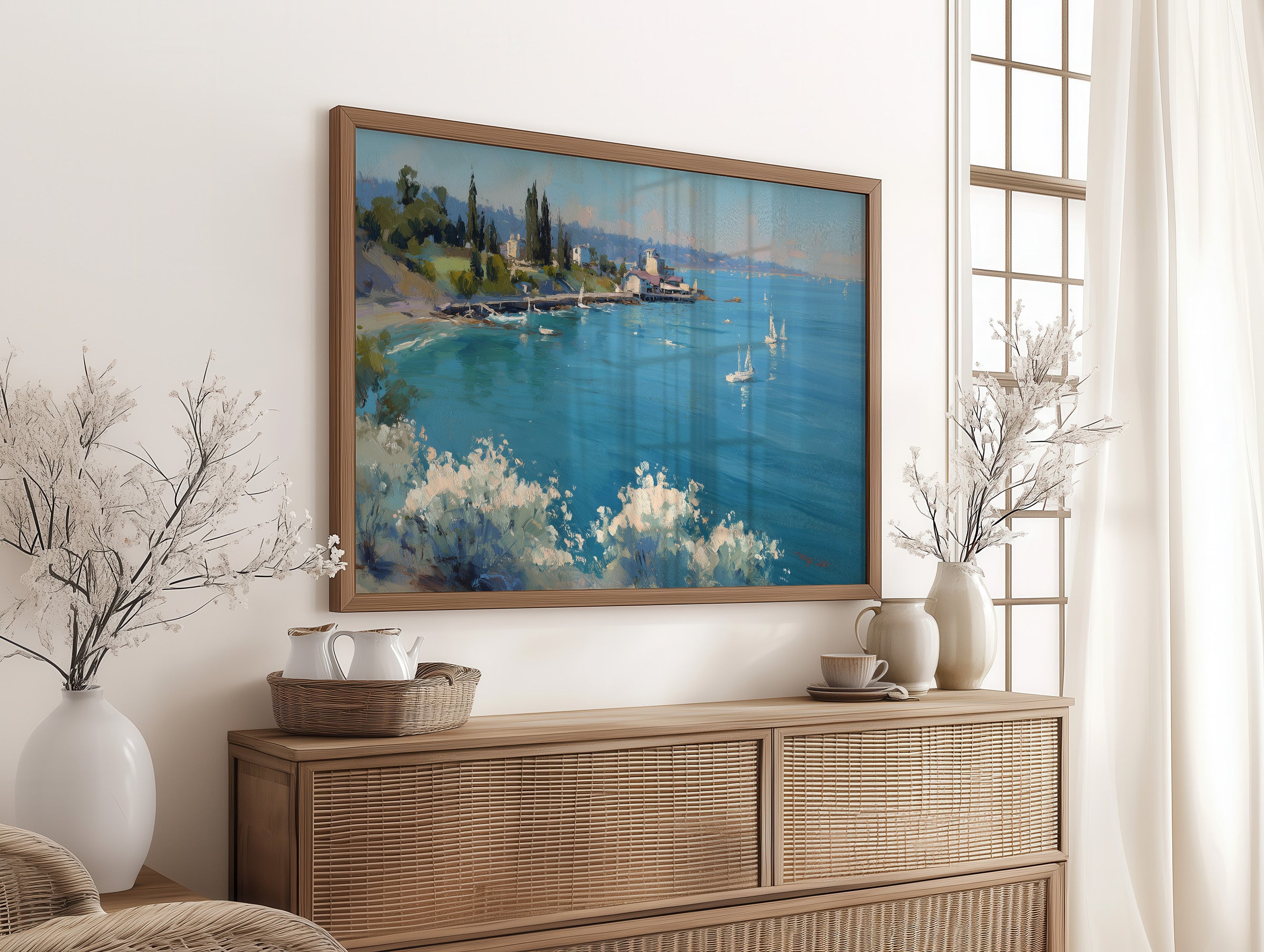 Mediterranean Sailboats on Turquoise Shores