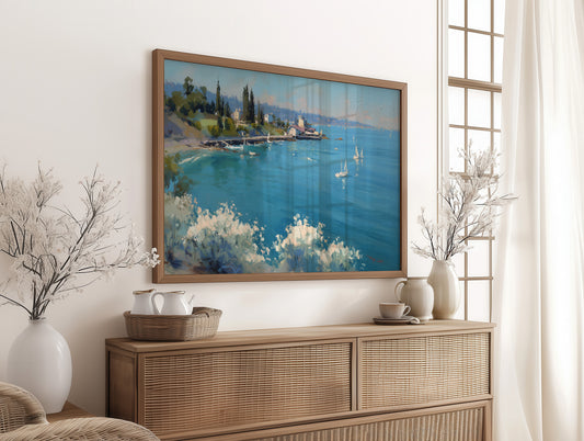Mediterranean Sailboats on Turquoise Shores