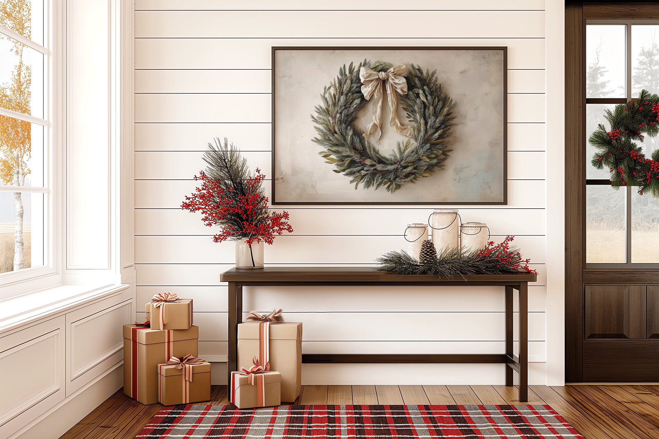 Evergreen Elegance Adorned With Silk
