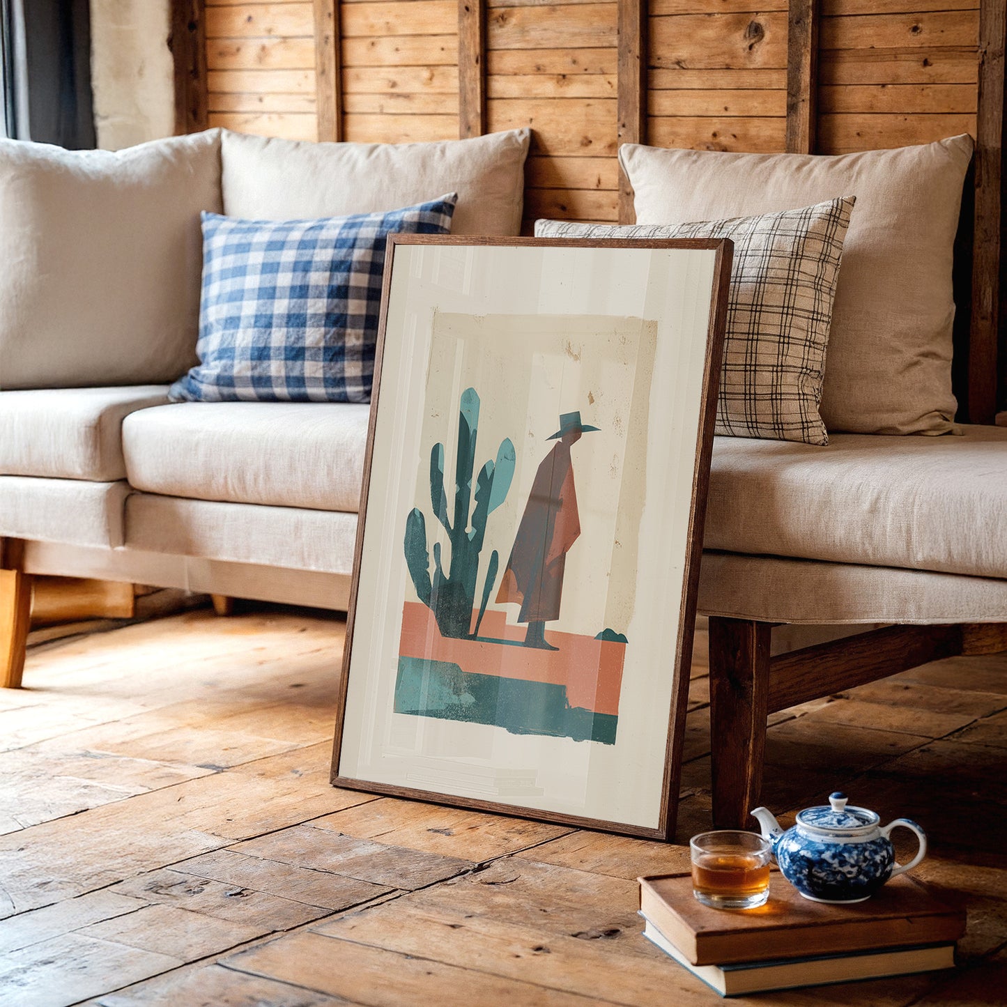 Desert Wanderer in Teal and Rust