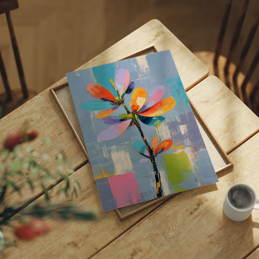 Chromatic Bloom Against Azure Canvas