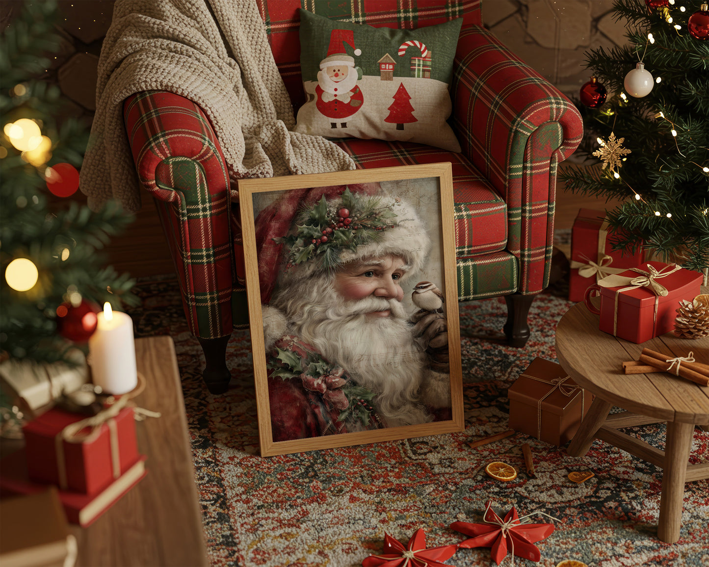Santa with Nature's Tiny Messenger