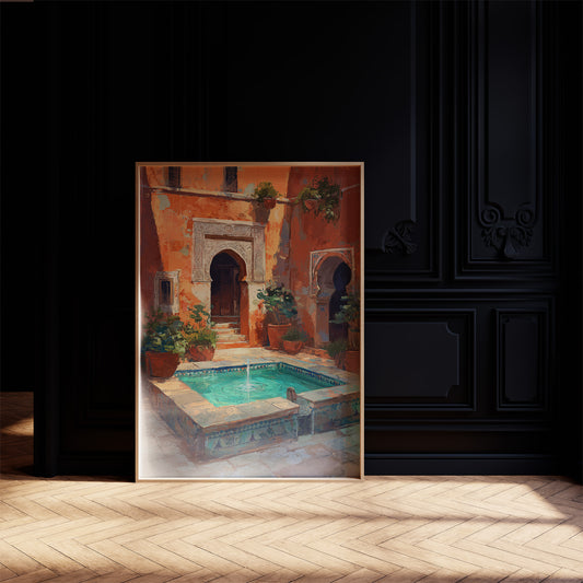 Terracotta Sanctuary: Moroccan Courtyard Oasis