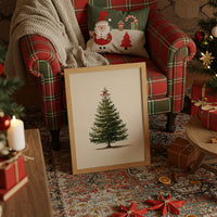 Vintage Evergreen with Crimson Bow