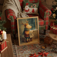 Winter Headlines: A Reindeer's Morning Ritual
