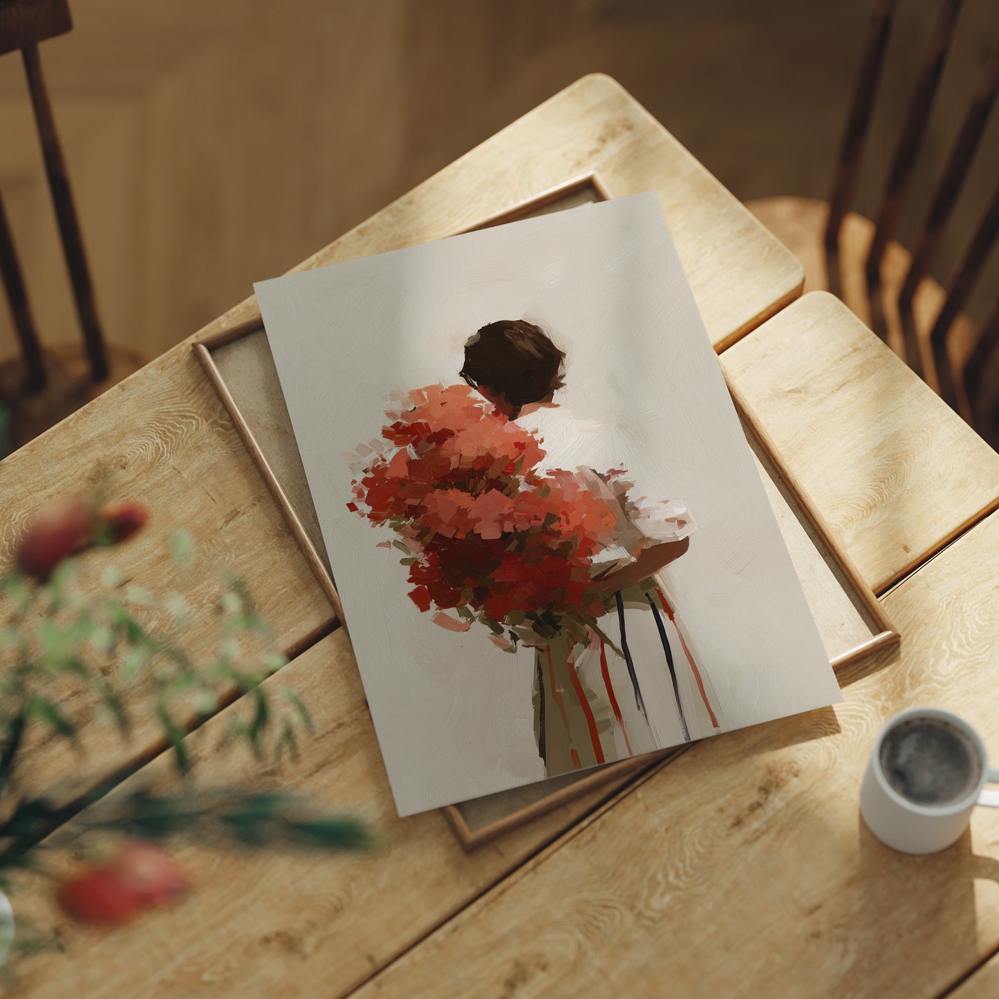 Vermilion Embrace: Bouquet of Memories