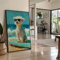 Beach Day Cool: Pup on a Surfboard