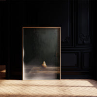 Solitary Pear in Emerald Darkness