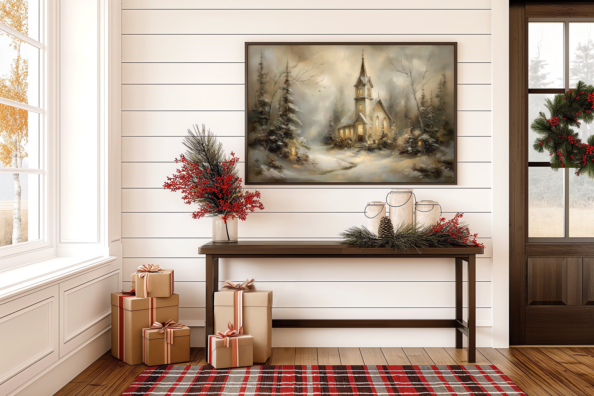 Sanctuary Glows Through Winter Mist