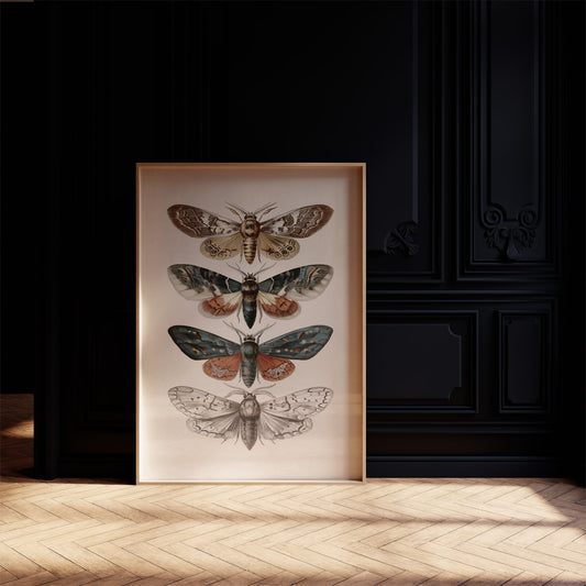 Nocturnal Symphony: Moths in Vintage Illustration