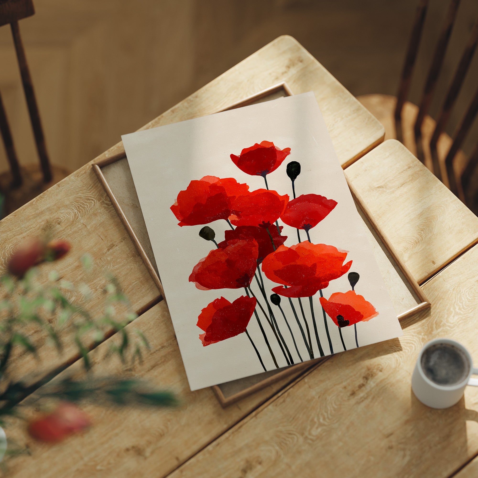 Scarlet Symphony: Poppies in Translucent Bloom