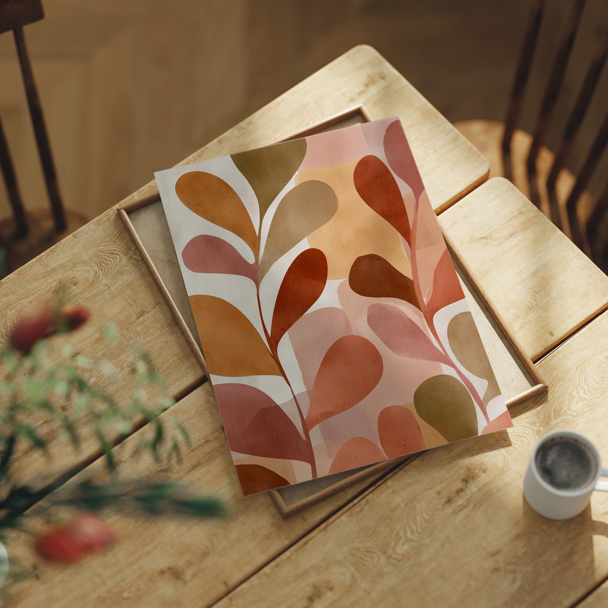 Terracotta Leaves Reach Toward Warmth