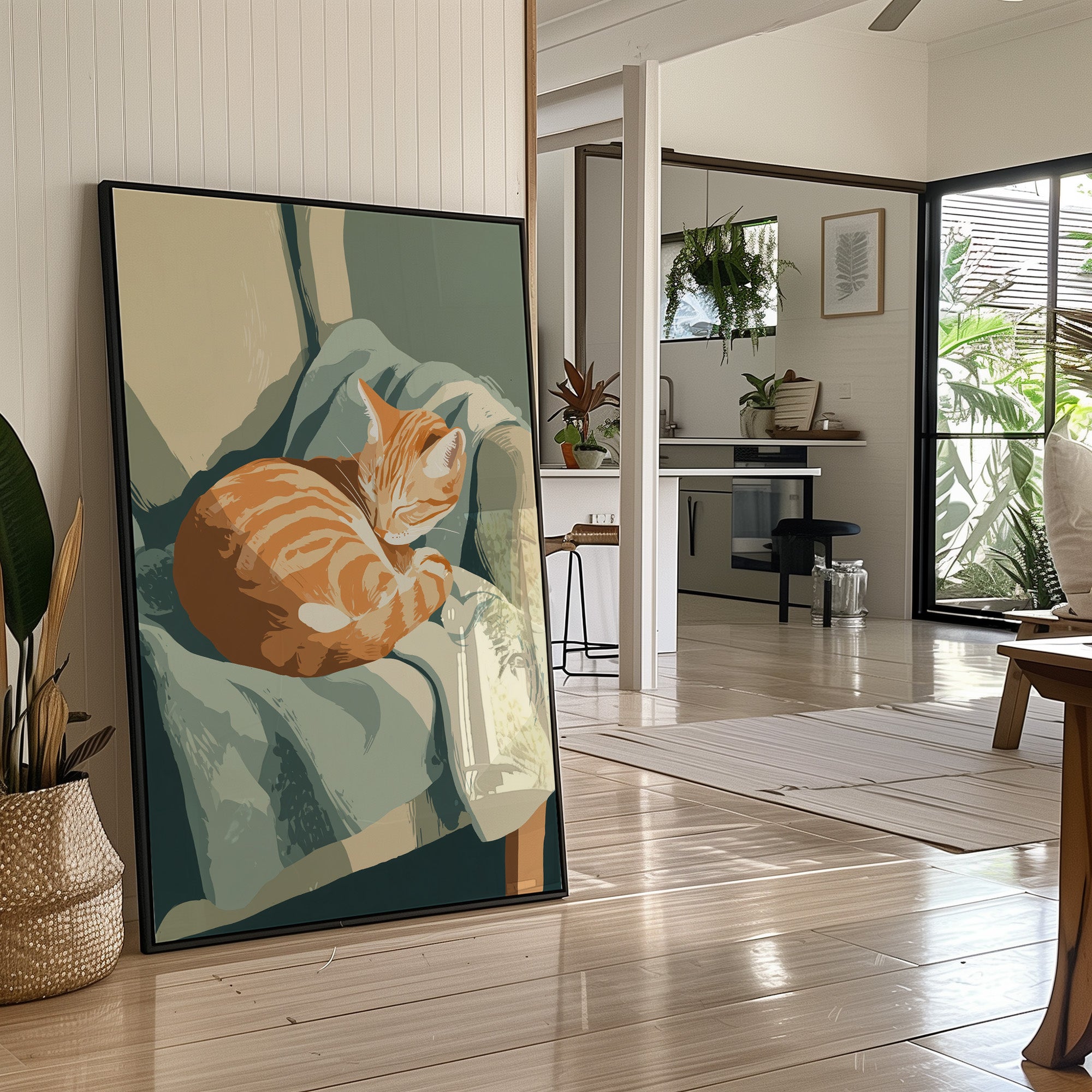 Ginger Kitten Curls In Gentle Arms