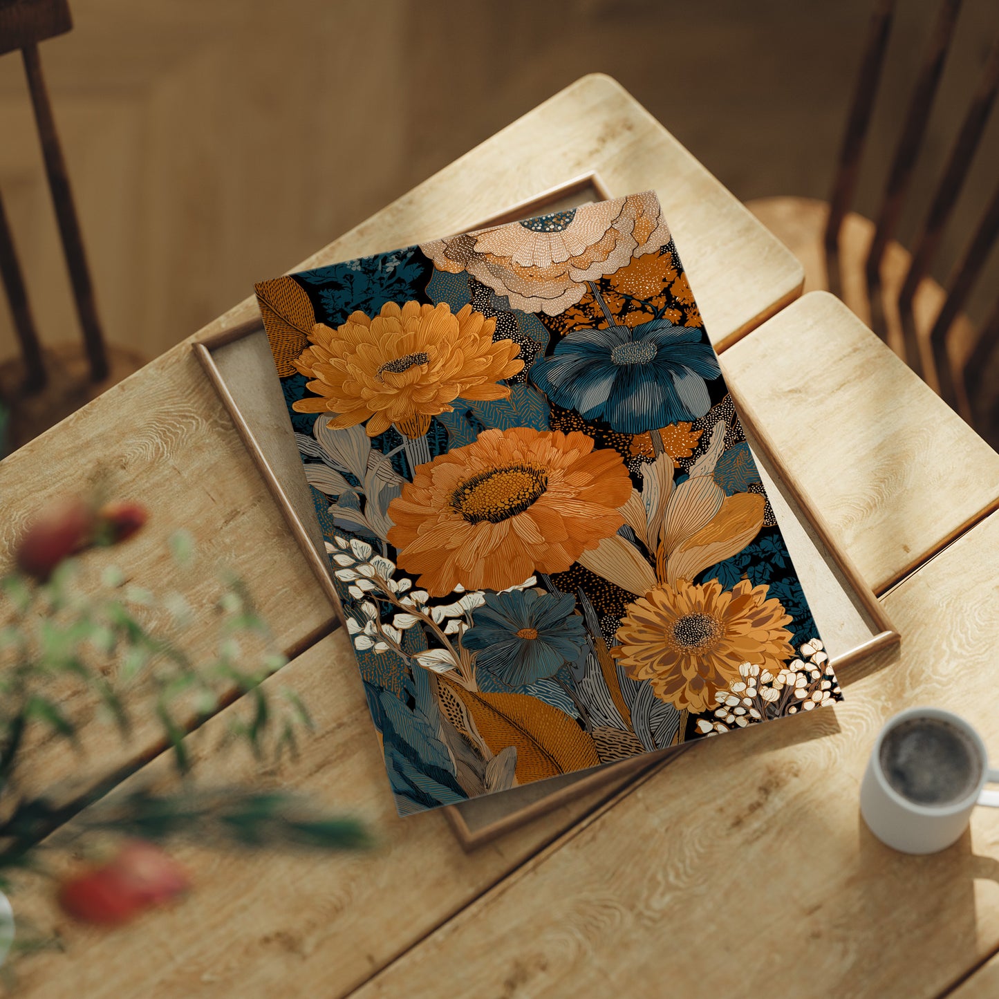 Golden Blooms Against Midnight Garden