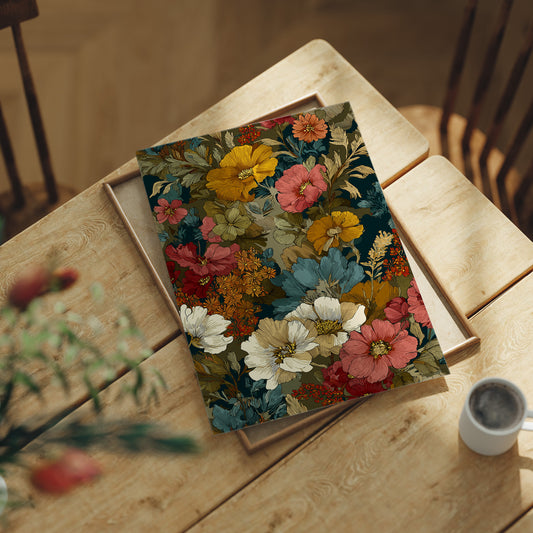 Golden Blooms Against Deep Teal