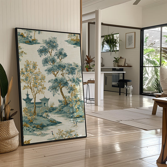 Cranes Wade Through Distant Temples