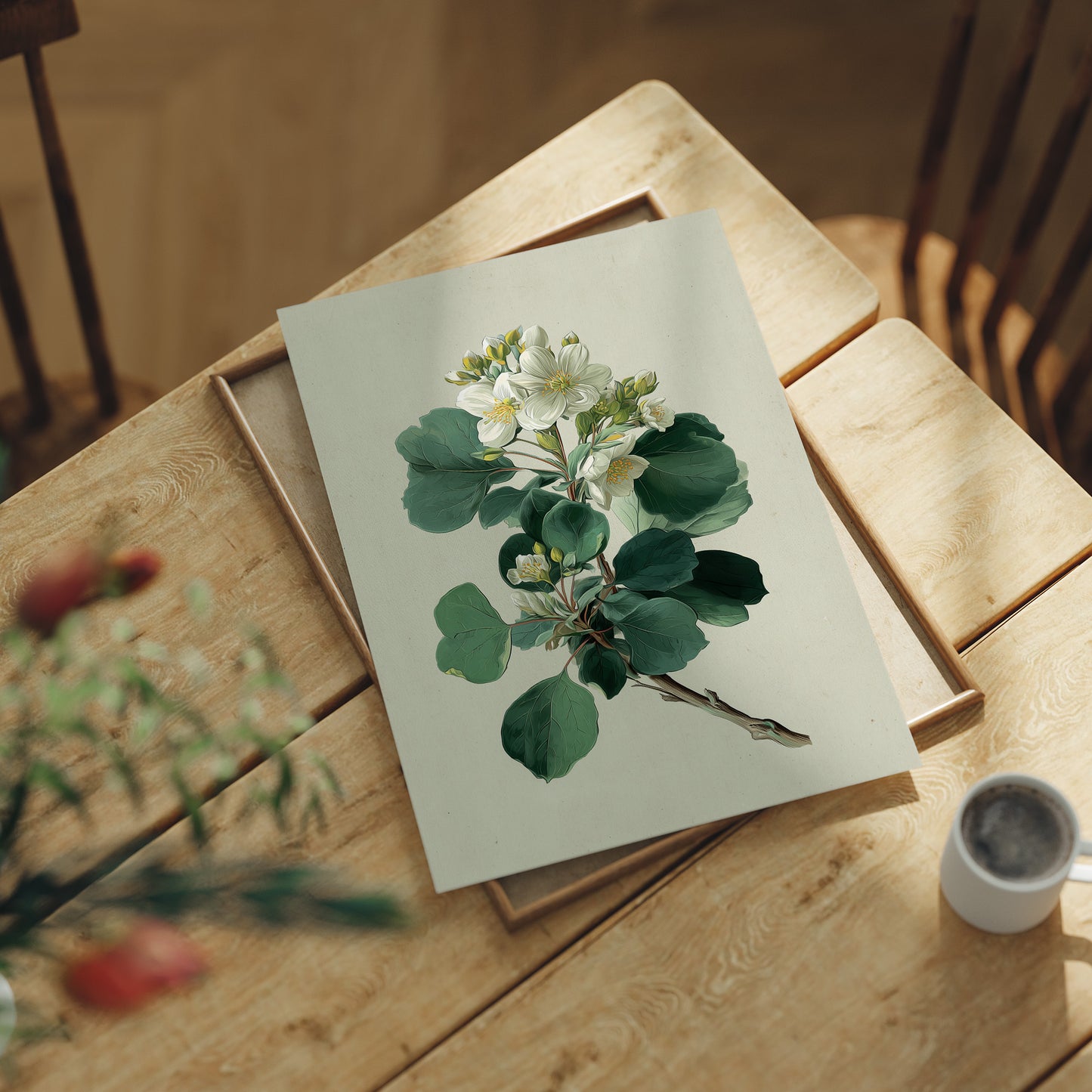 Ivory Blooms On Weathered Parchment