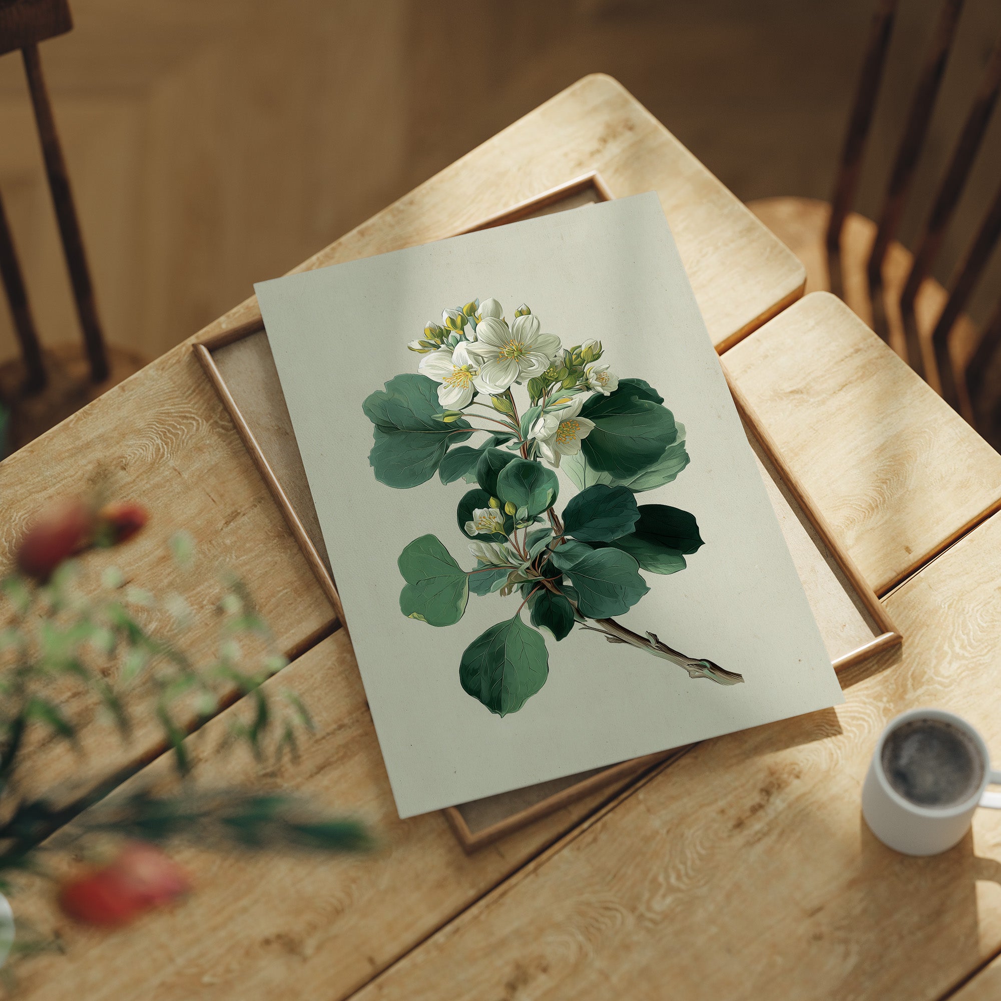 Ivory Blooms On Weathered Parchment