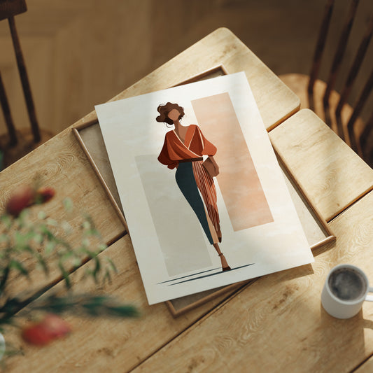 She Walks Through Autumn's Architecture