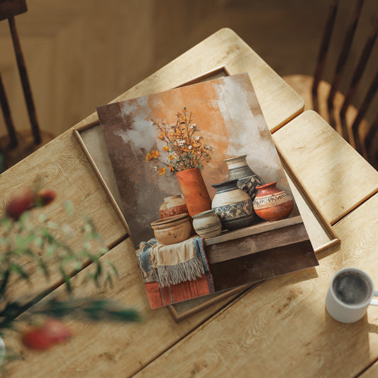 Clay Vessels Hold September's Last Blooms